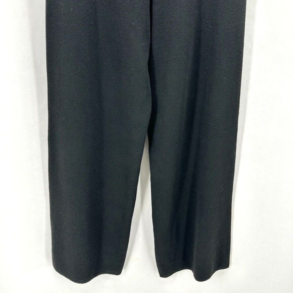 Mer Sea Palazzo Pants Black‎ Sweater Knit Wide Leg Med Recycled Cozy Comfort NWT - Picture 5 of 12
